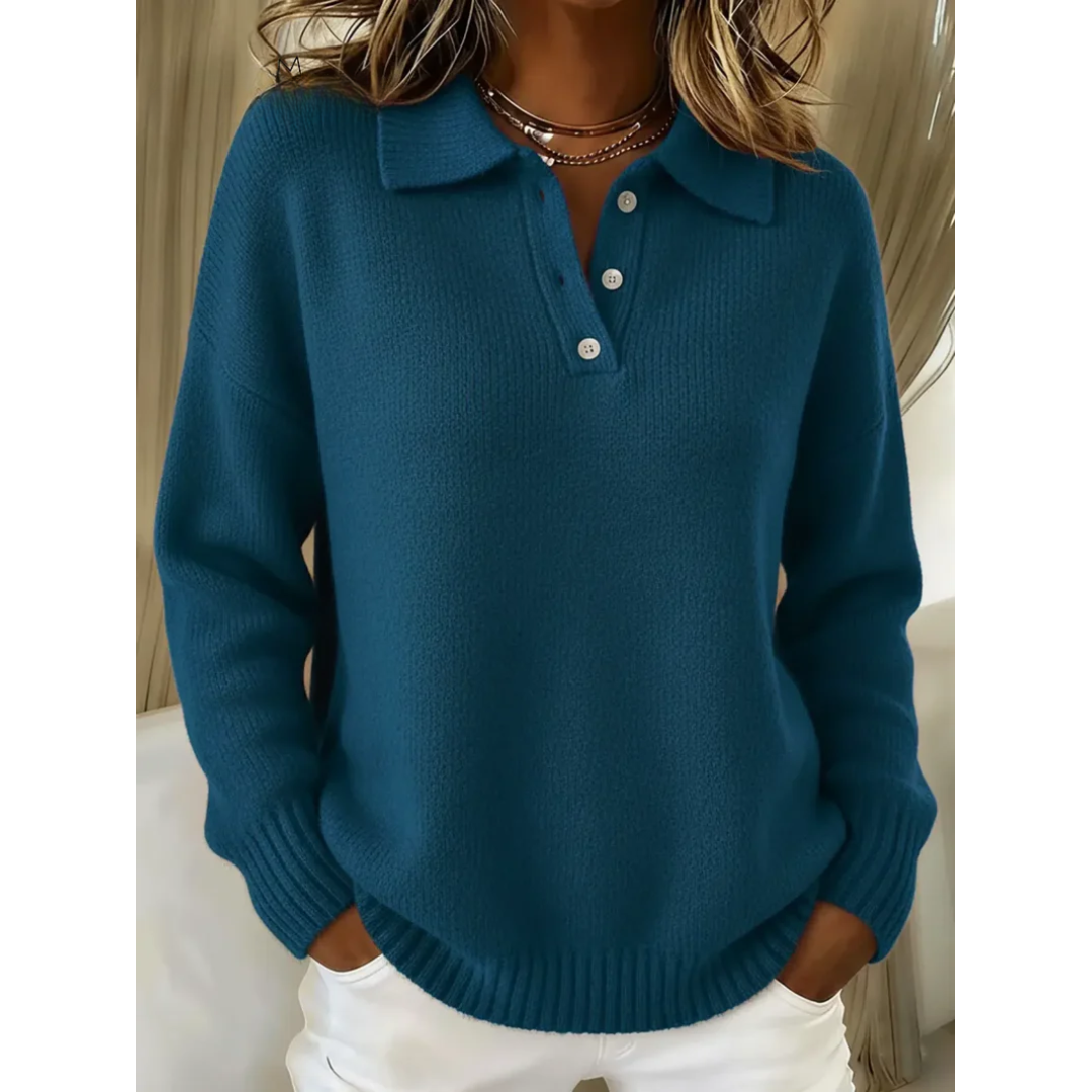 Women’s Soft Knit Polo Neck Sweater