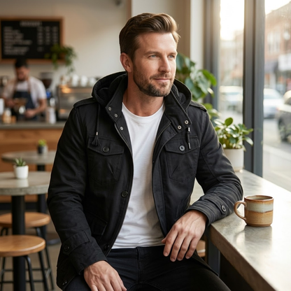 Men's Fleece Lined Hooded Winter Parka Jacket