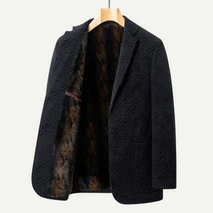 Men's Textured Fleece Lined Winter Blazer