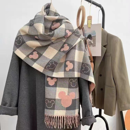 Comfy Plaid Tassel Scarf Soft Warm Double Sided - Fashinoza