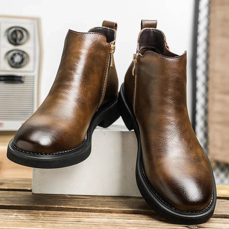 Men's Vintage Leather Chelsea Boots
