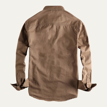 Men's Utility Shirt Jacket Vintage Washed Cotton Casual