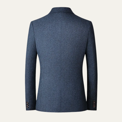 Men's Slim Fit Blazer Suit Navy Blue Turn Down Collar