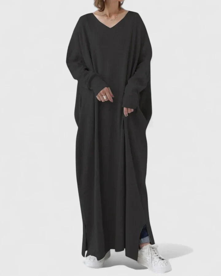 Women’s Long Sleeve V-Neck Maxi Dress