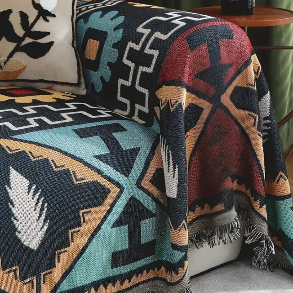 Geometric Pattern Sofa Cover Boho Inspired
