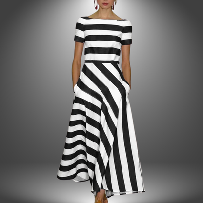 Women's Striped Maxi Dress Handcrafted