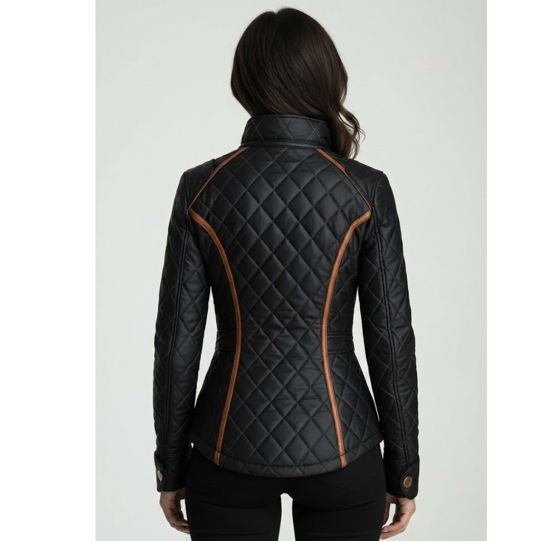 Women’s Tailored Quilted Stand-Collar Jacket
