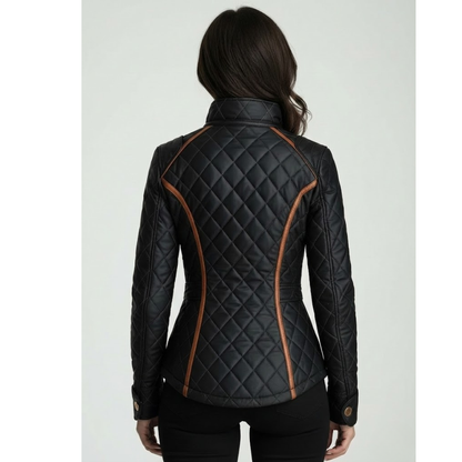 Women’s Tailored Quilted Stand-Collar Jacket