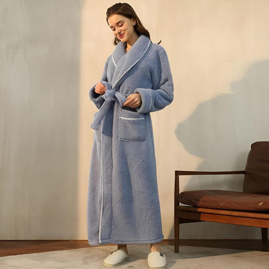 Luxe Fleece Bathrobe Soft Warm Comfortable - Fashinoza