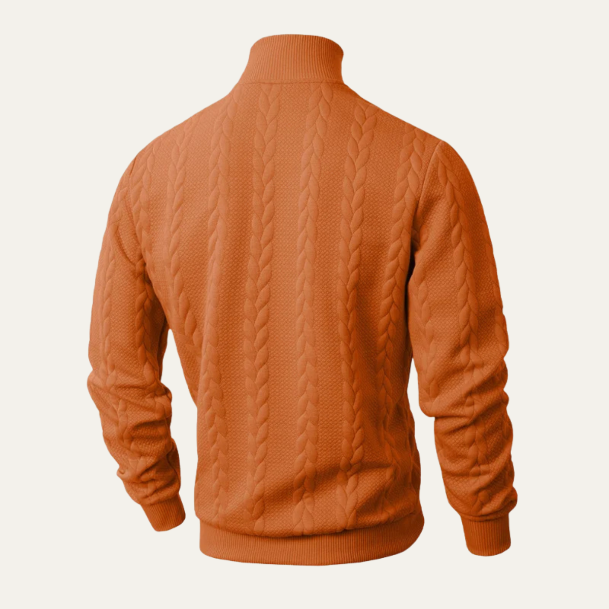 Men's Cable Knit Turtleneck Sweater Ribbed Warm
