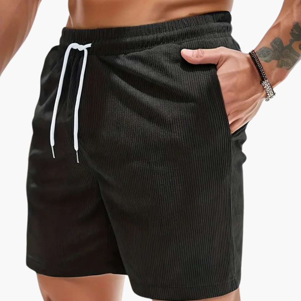 Mens Corduroy Shorts Casual Summer Beige