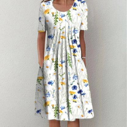Women's Floral Casual Dress With Pockets