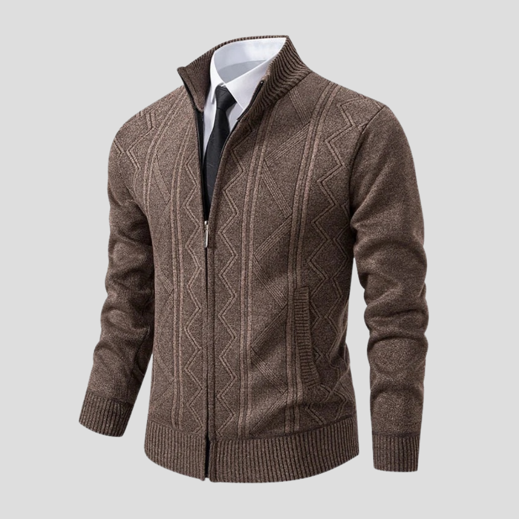 Men's Knit Cardigan Sweater Layering Piece - Fashinoza