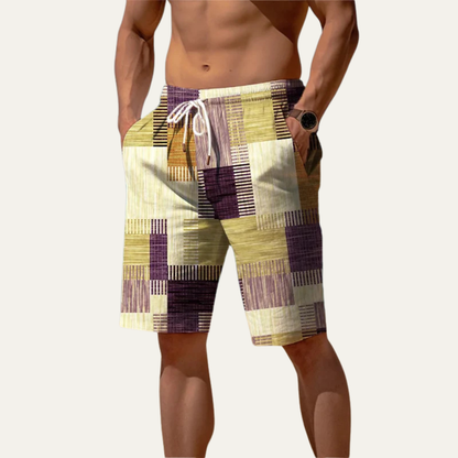 Men's Checked Summer Shorts Drawstring Casual