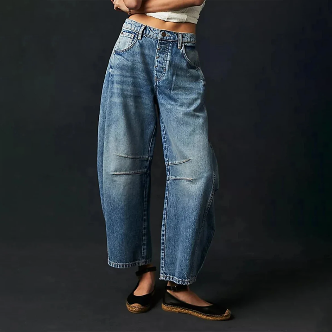 Women's High Waist Relaxed Fit Denim Jeans