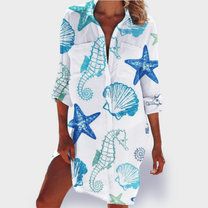 Women's Floral Draped Sundress Casual Summer Dress