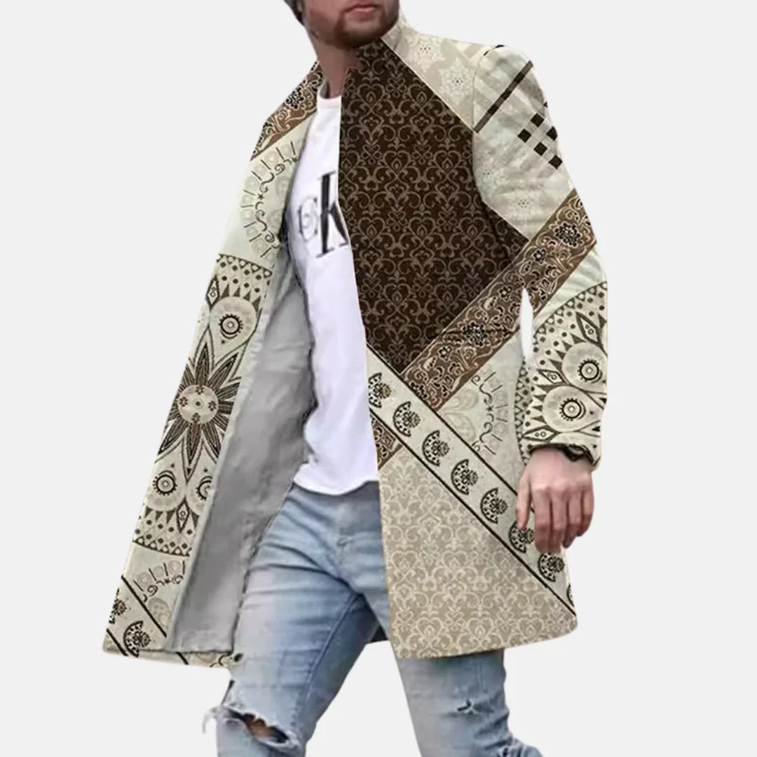 Men's Casual Adjustable Jacket Street Print Coat - Fashinoza