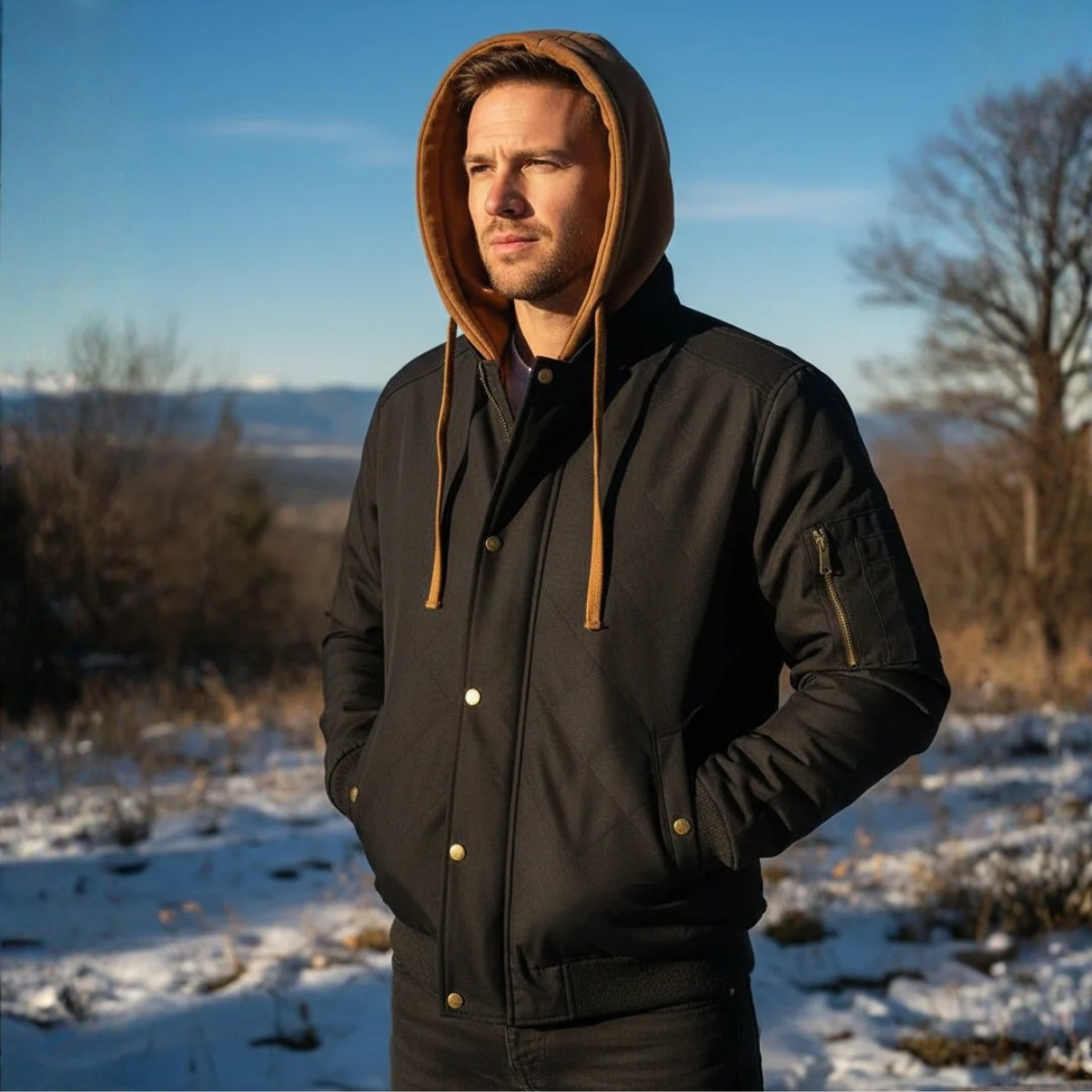 Villasimius Men's Fleece Lined Bomber Jacket
