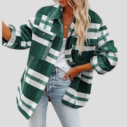 Women's Plaid Flannel Shirt - Fashinoza