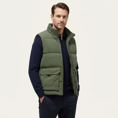 Penzance Men's Quilted Corduroy Gilet Lightweight