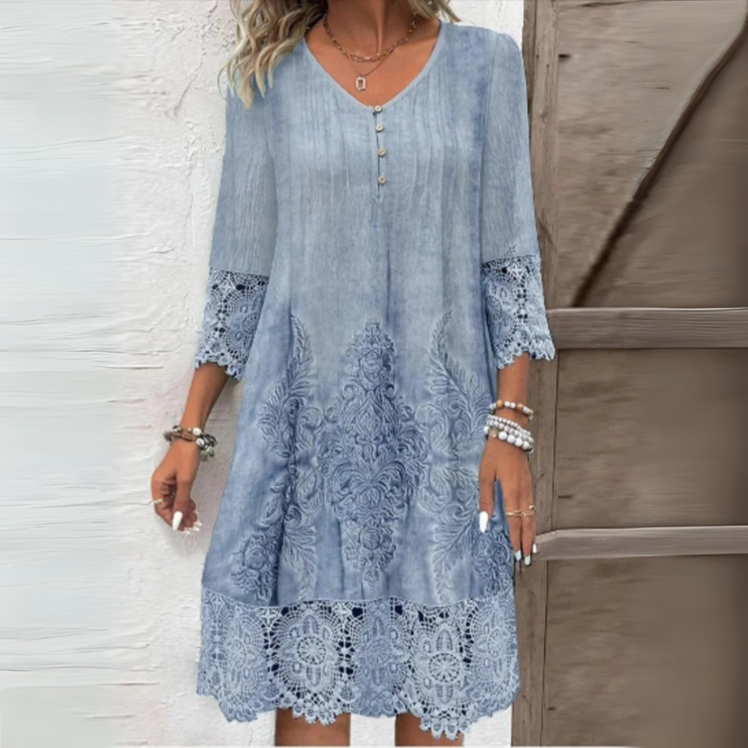 Lunaria | Women’s Floral Lace Sleeve Summer Dress