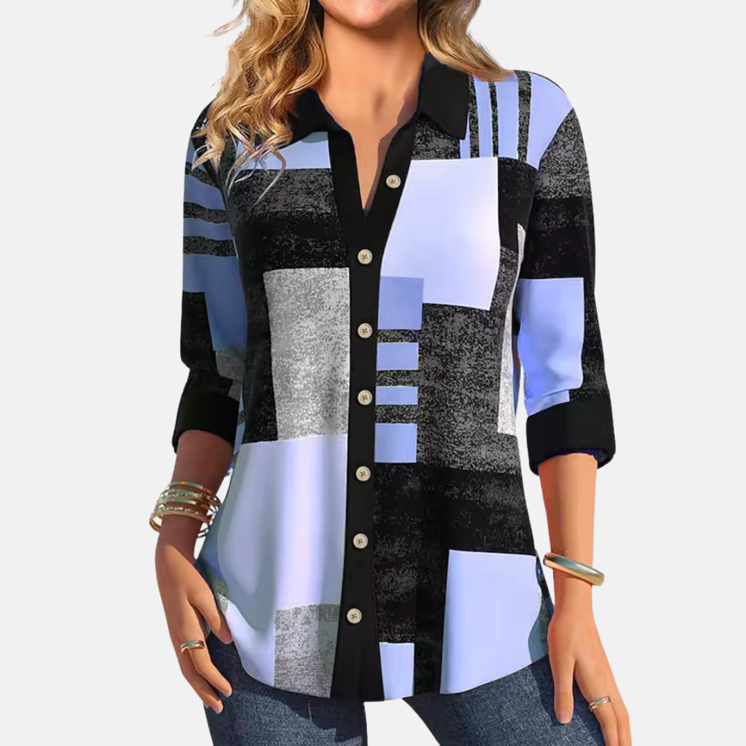 Women's Check Blouse Casual Cotton