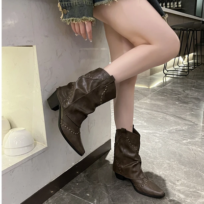 Women's Studded Ankle Boots Slouchy