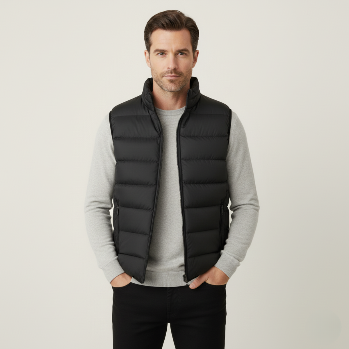 Men's Puffer Vest Quilted Black