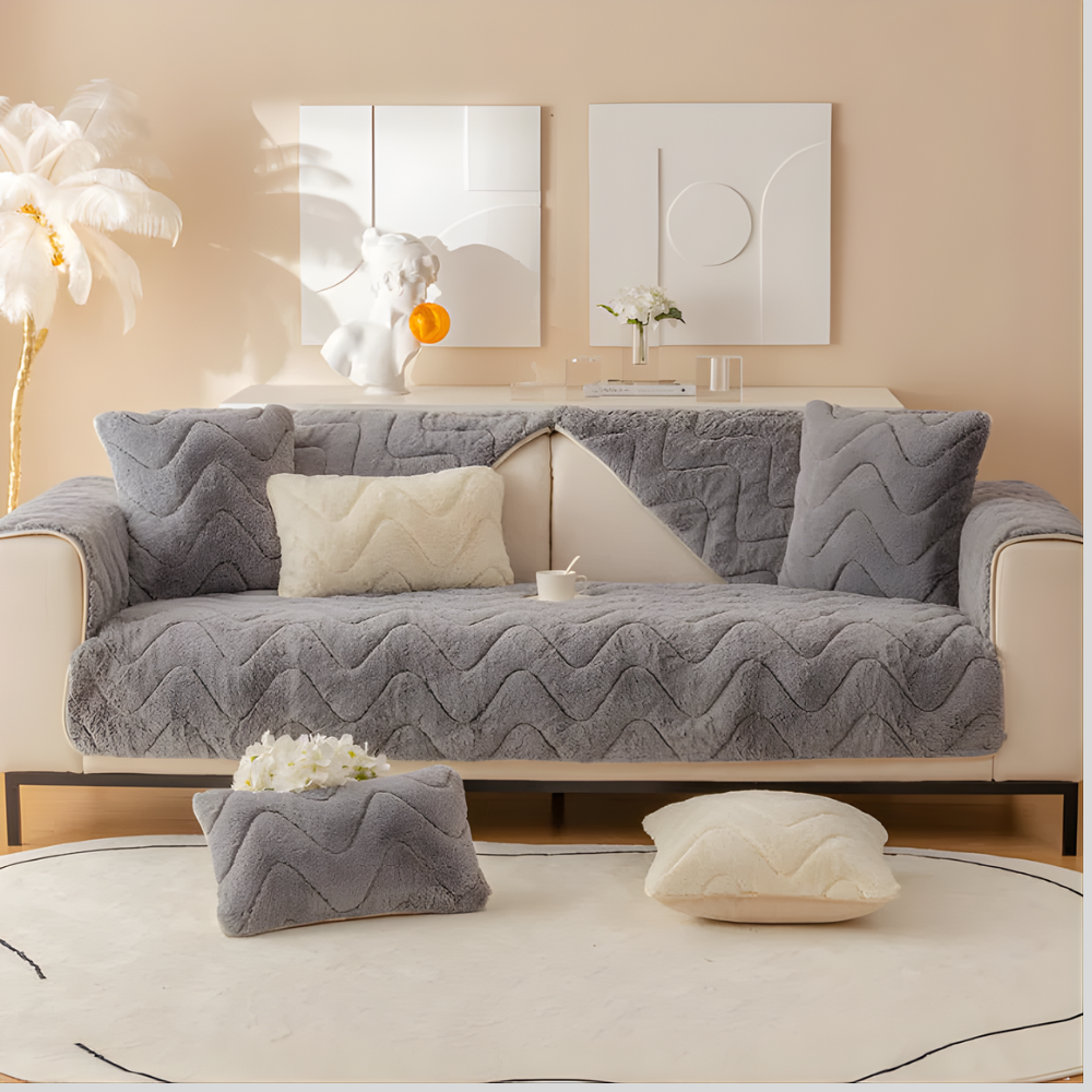 Faux Fur Sectional Sofa Slipcover