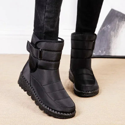Women's Ankle Boots Leather Side Strap Winter Brown