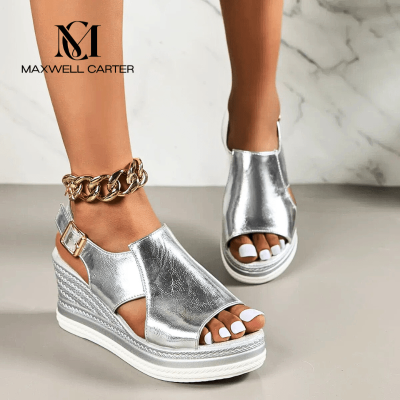 Beatrice | Womens Metallic Platform Comfort Sandals