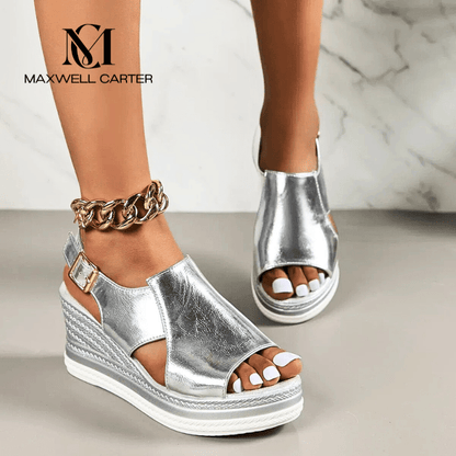 Beatrice | Womens Metallic Platform Comfort Sandals