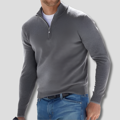 Men's Cotton Sweater Zipper Collar