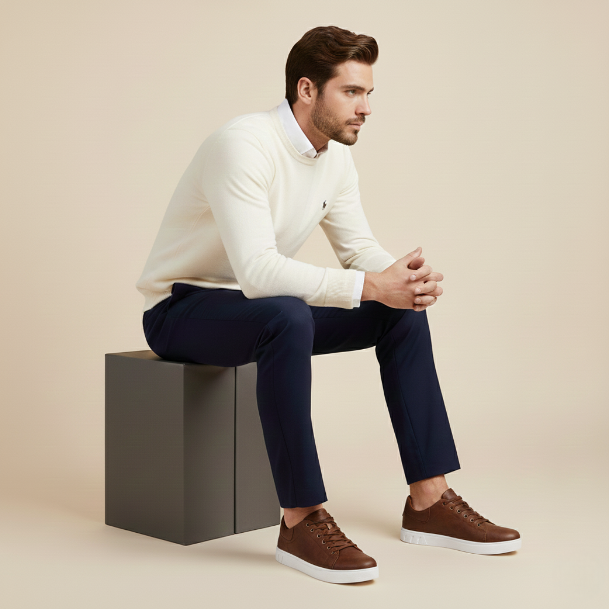 Men's Classic Low Leather Shoes Brown