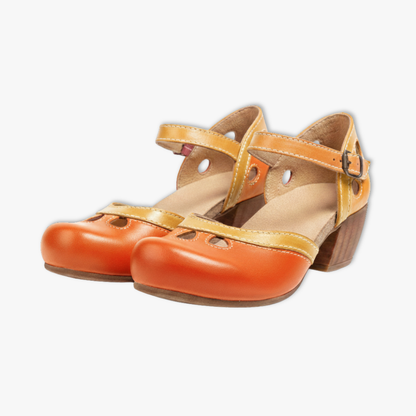 Elegant Retro Mid Heel Hollow Out Ladies Sandals