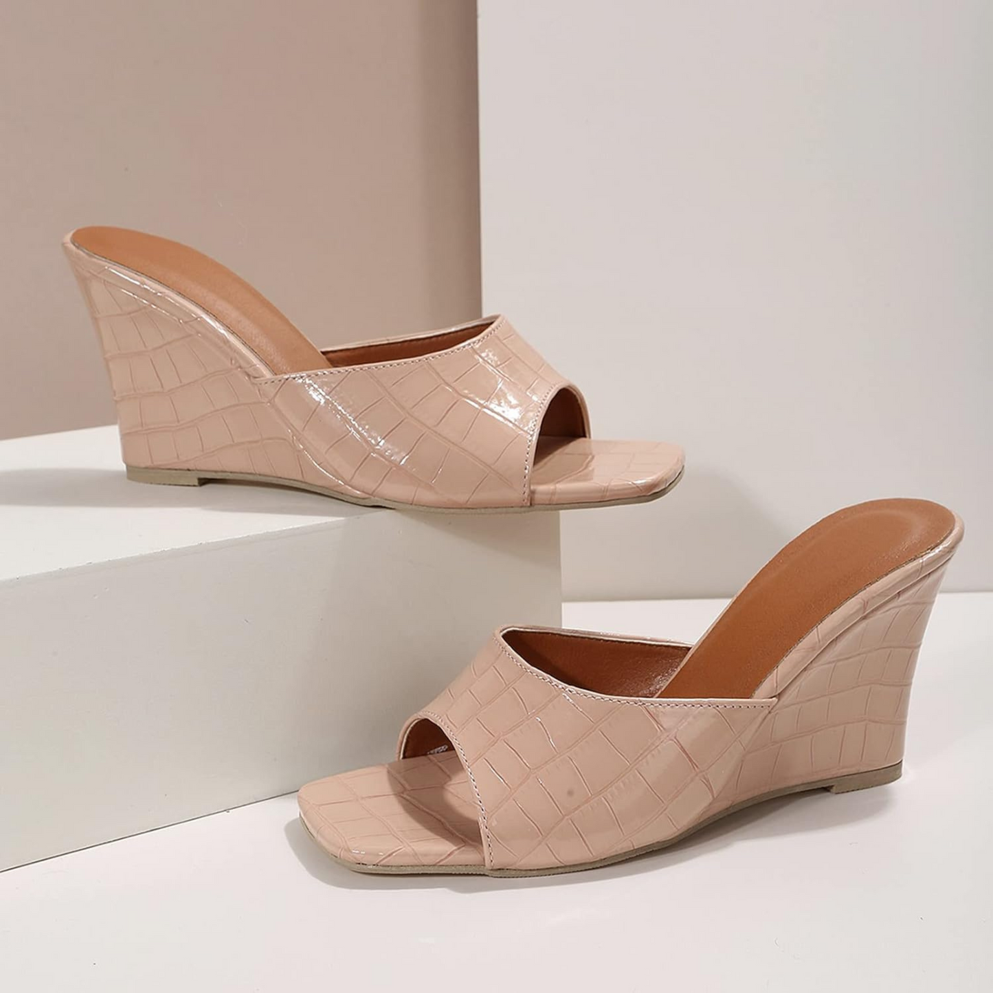 Women's Leather Wedge Shoes Cushioned