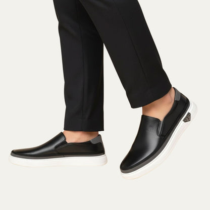 Men's Slip On Shoes Leather Casual Brown