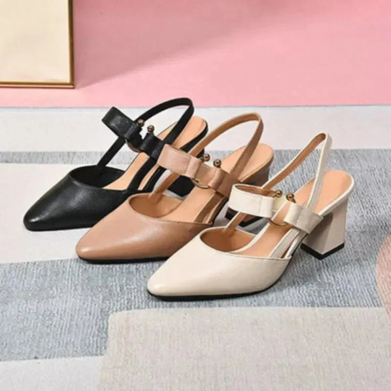 Women's Slingback Mary Jane Shoes Rounded Toe