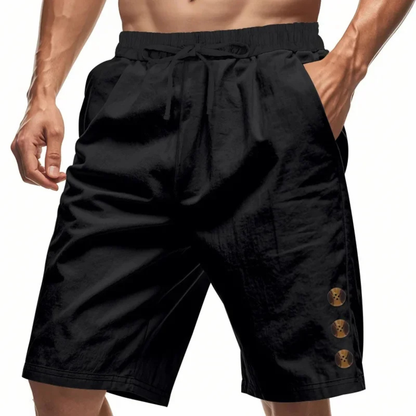 Men's Casual Drawstring Shorts Button Detail Summer