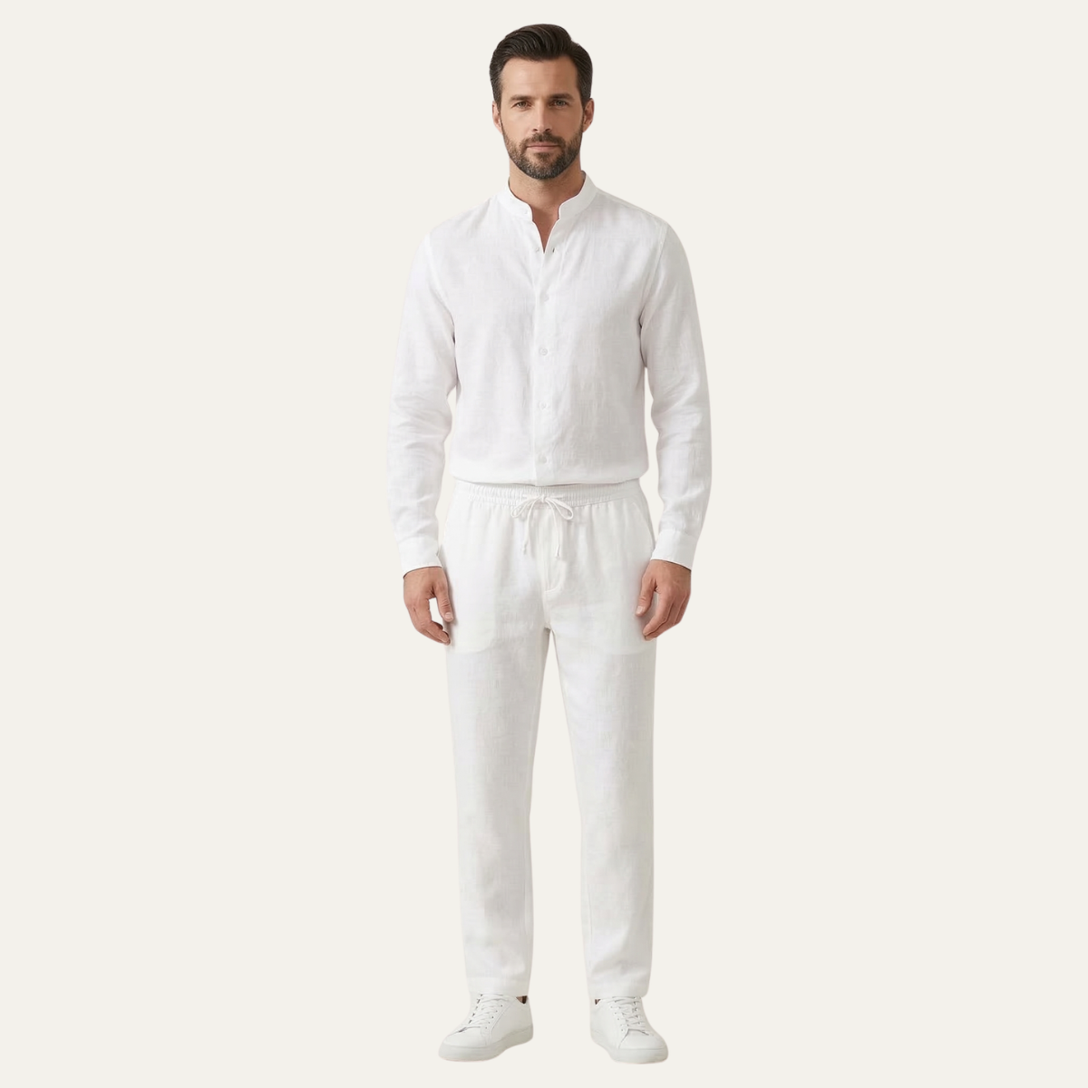 Men's Cotton Linen Casual Shirt Pants Set