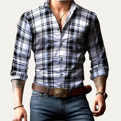 Men's Western Cowboy Print Shirt