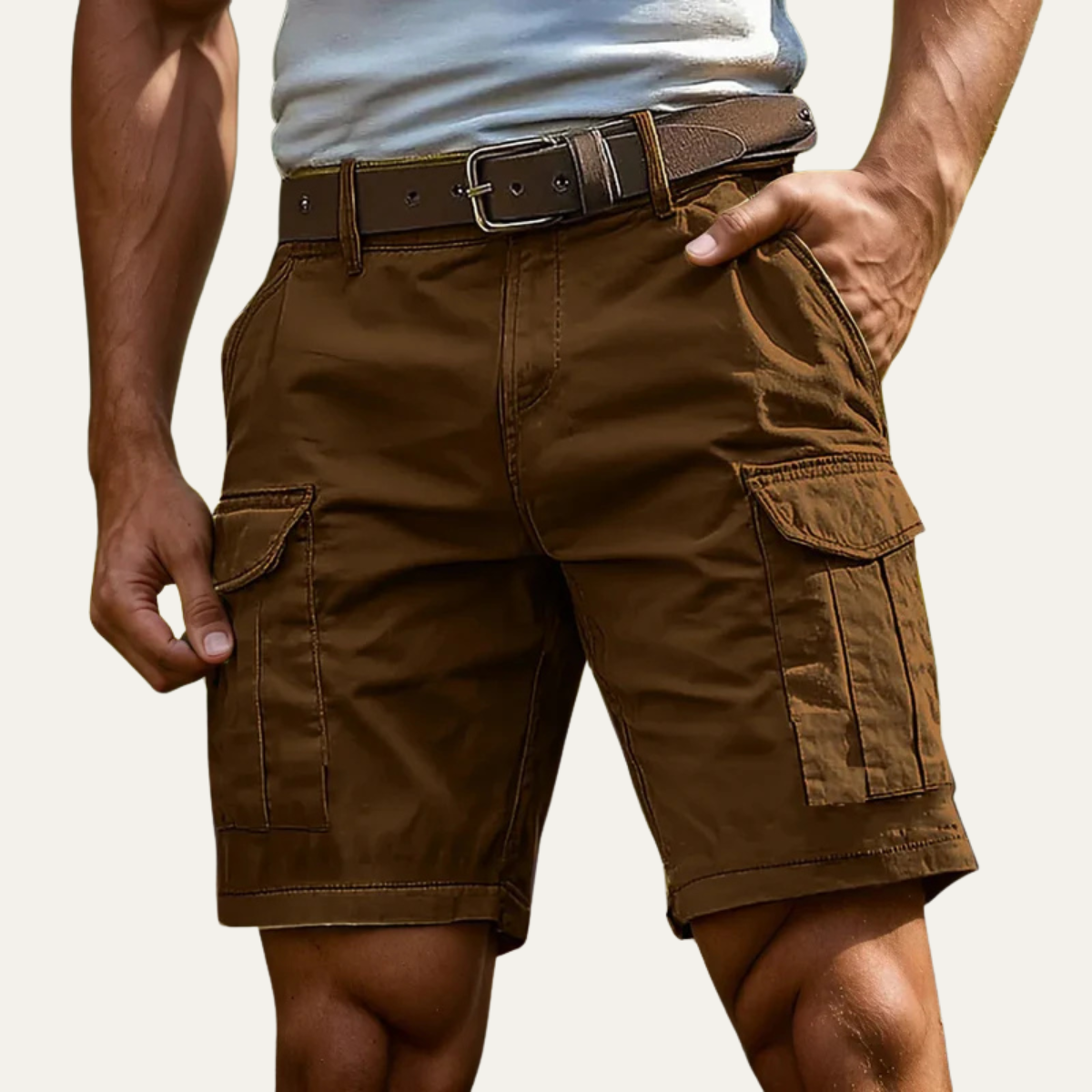 Men's Summer Utility Shorts Cotton With Pockets