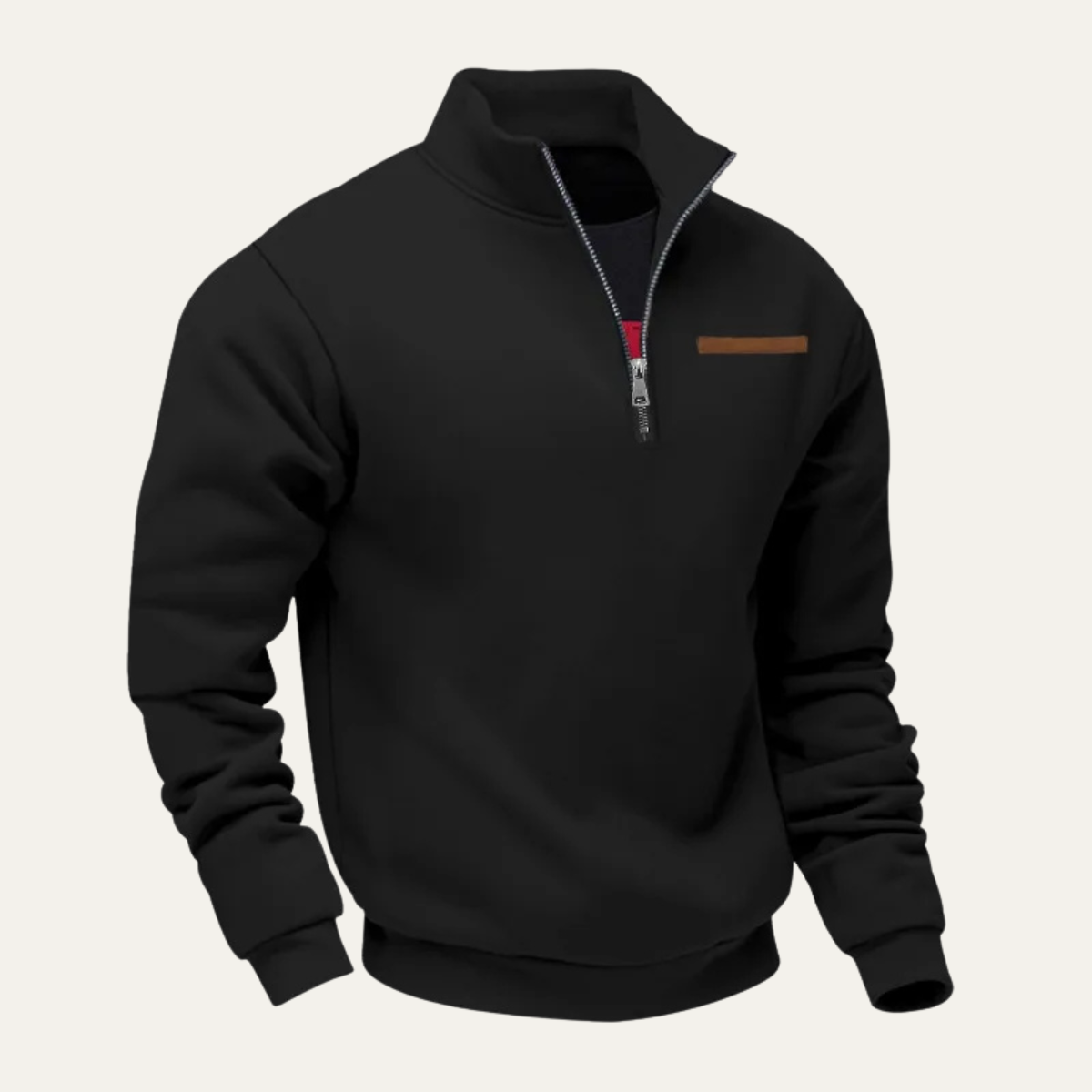 Men's Warm Half Zip Sweater Stand Collar Casual