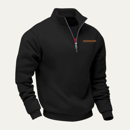Men's Warm Half Zip Sweater Stand Collar Casual