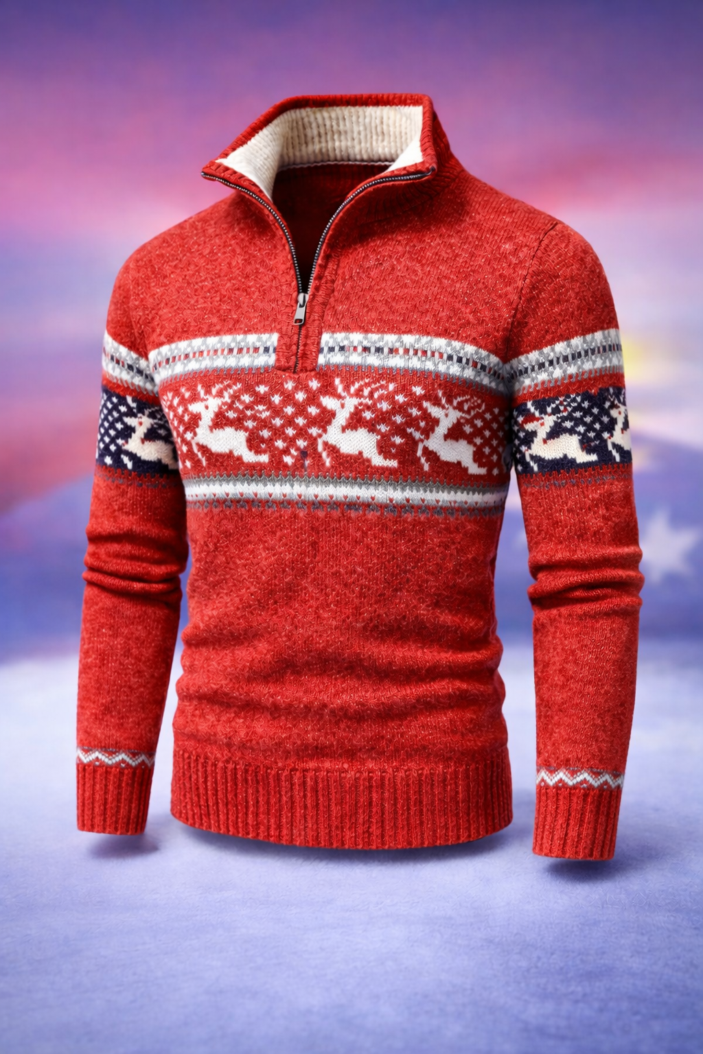 Barry | Men’s Spring Patterned Half Zip Sweater