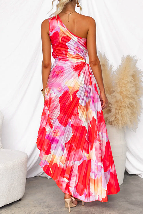 One-Shoulder Draped Maxi Dress