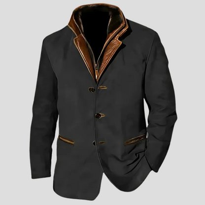 Men's Contrast Collar Retro Jacket