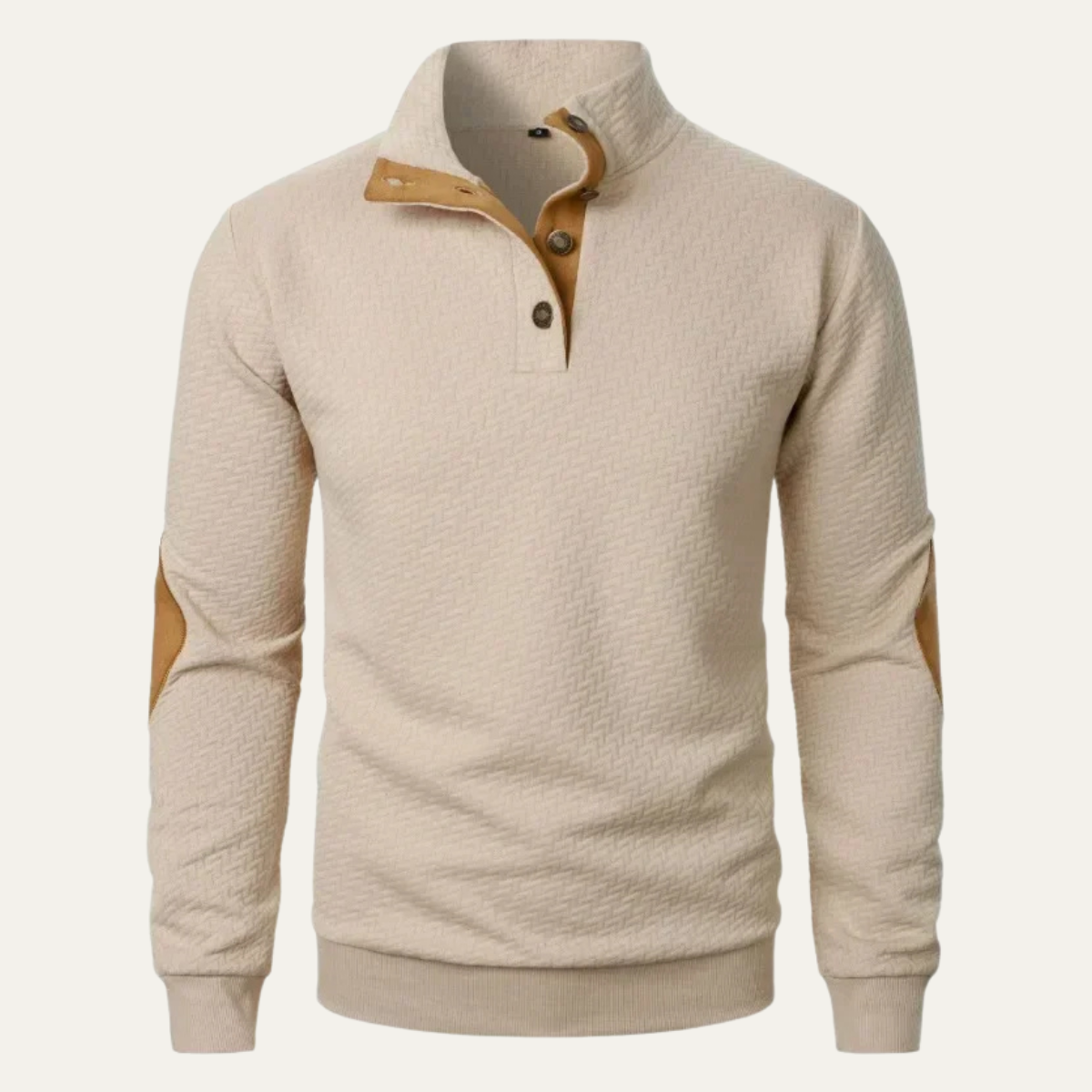 Mens Polo Sweater Button Down Lapel Cotton - Fashinoza