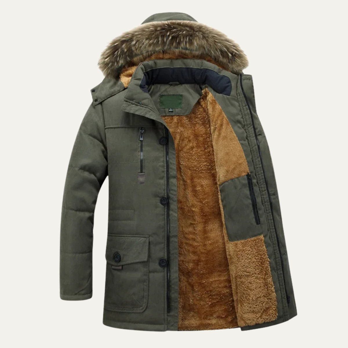 Lago Maggiore Men's Thick Fleece Winter Jacket
