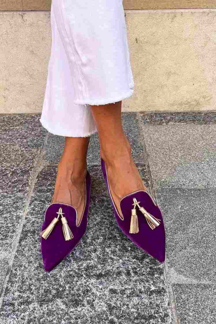 Women's Pointed Loafers Tassel Detail
